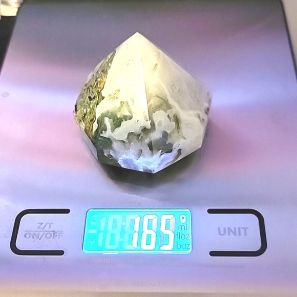 Large Moss Agate Faceted Diamond Cut Shape Natural Gemstone Hand Made - Picture 10 of 10